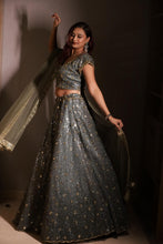 Silver Grey Sequin Embellished Designer Lehenga Choli Set