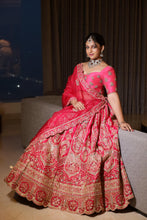 Ruby Red Bridal Lehenga with Heavy Embroidery & Dupatta
