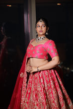 Ruby Red Bridal Lehenga with Heavy Embroidery & Dupatta