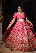 Ruby Red Bridal Lehenga with Heavy Embroidery & Dupatta