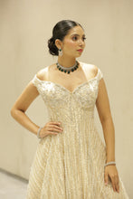 Ivory Elegance Embroidered Long Gown
