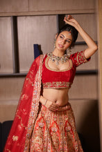 Regal Red Zari Embroidered Bridal Lehenga