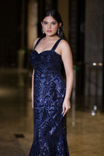 Midnight Majesty Embroidered Mermaid Gown