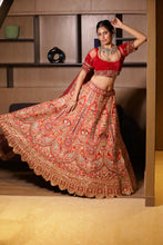 Regal Red Zari Embroidered Bridal Lehenga