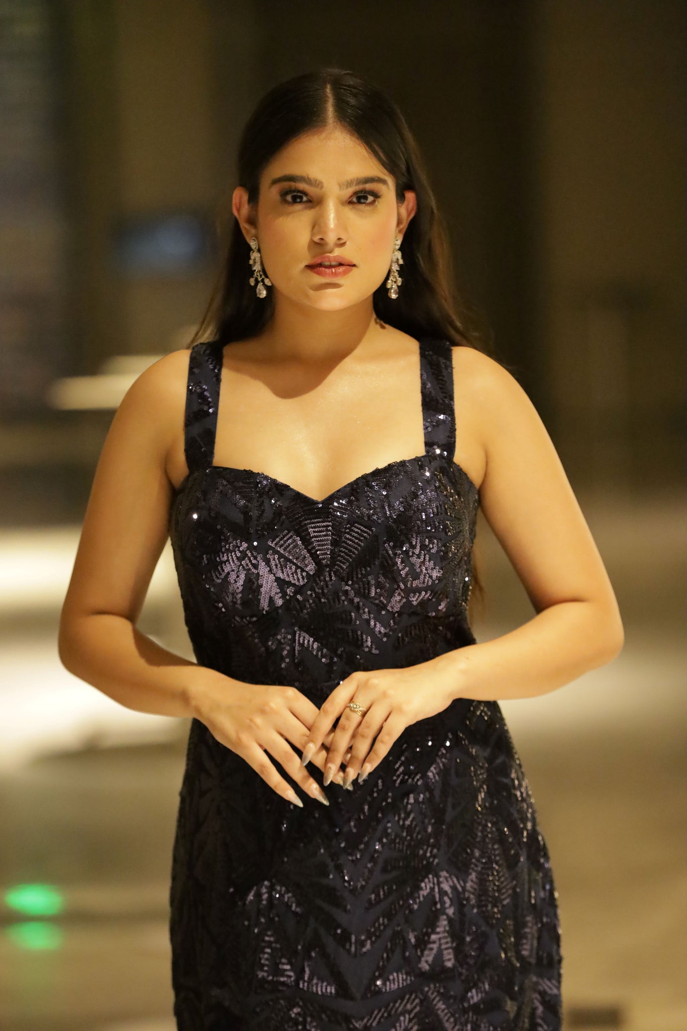 Midnight Majesty Embroidered Mermaid Gown