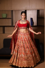 Regal Red Zari Embroidered Bridal Lehenga