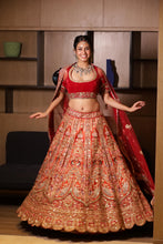 Regal Red Zari Embroidered Bridal Lehenga