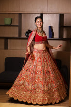 Regal Red Zari Embroidered Bridal Lehenga