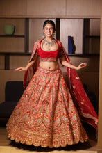 Regal Red Zari Embroidered Bridal Lehenga