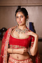 Regal Red Zari Embroidered Bridal Lehenga