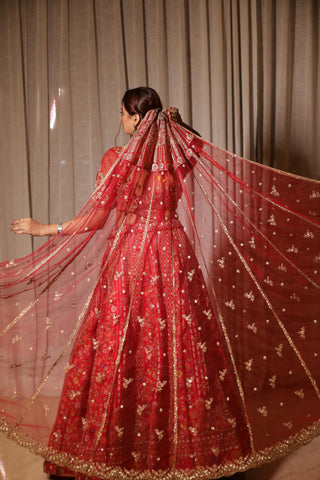 Suhani Red Bridal Embroidered Lehenga