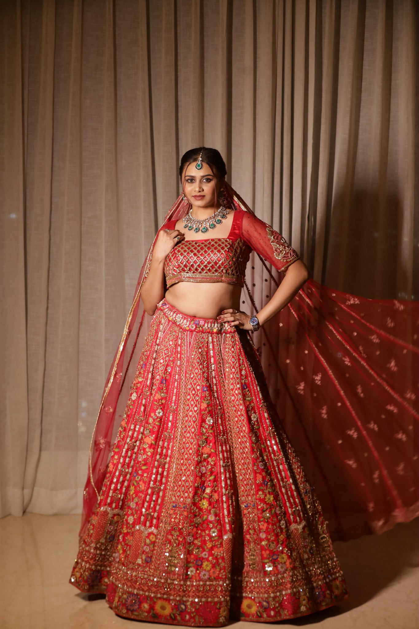 Suhani Red Bridal Embroidered Lehenga