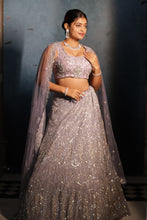 NORA- Lavender Pearlwork Net Readymade Lehenga