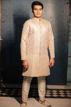 UTSAV-Woven Art Silk Jacquard Sherwani in Cream