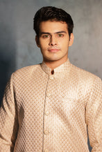 UTSAV-Woven Art Silk Jacquard Sherwani in Cream