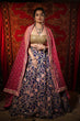 Kalista-  Blue Multicolour sequins  with resham work Lehenga set