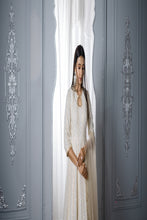 ALICA - WHITE long anarkali with sequence and with dupatta with border. (Copy)