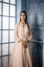 ALICA - Peach Pink long Anarkali with sequence and with dupatta with border.