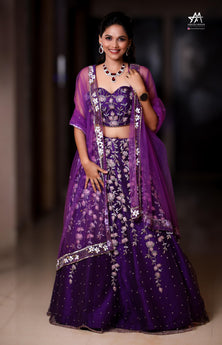 Lashkaraa- Purple Net Lehenga Choli Set