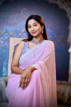 MANGALYA-BLUSH PINK Georgette&nbsp; Sree With Pearl Hand Embroidered Work