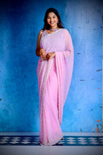 MANGALYA-BLUSH PINK Georgette&nbsp; Sree With Pearl Hand Embroidered Work