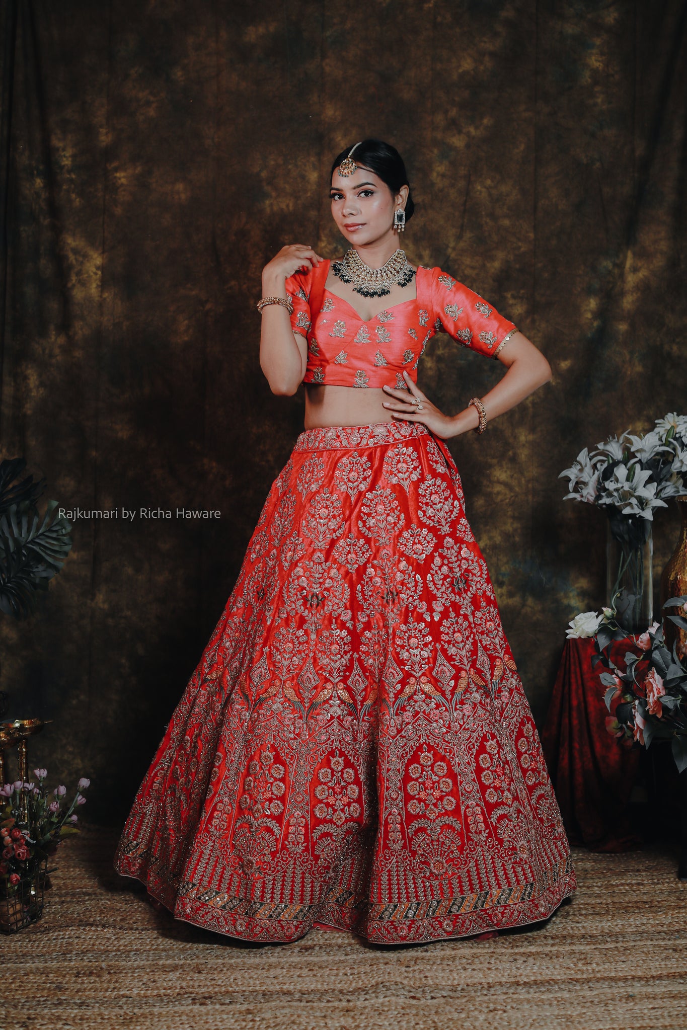 RED VELVET AMRAPALI  LEHENGA