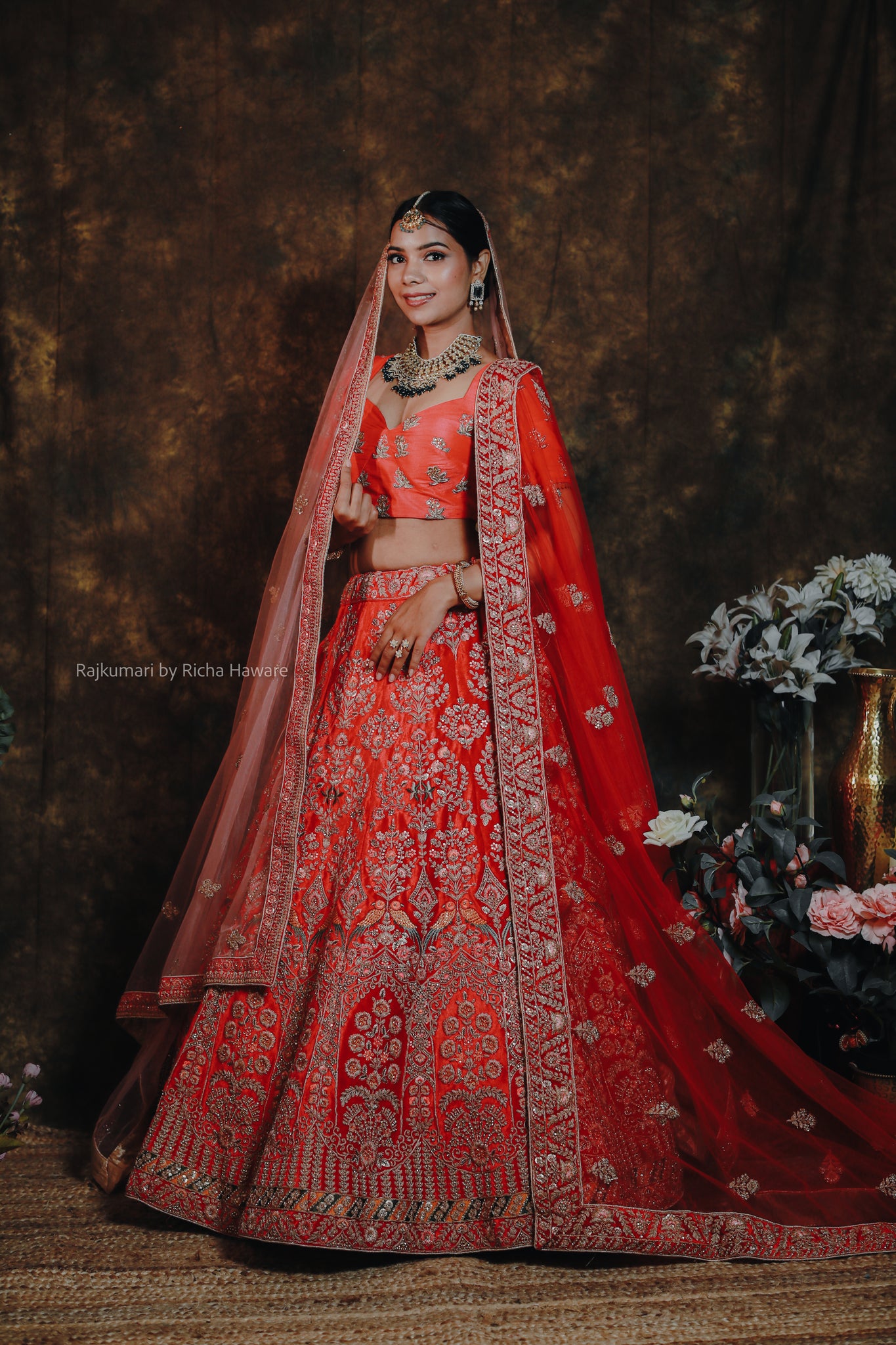 RED VELVET AMRAPALI  LEHENGA