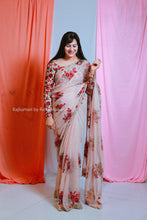 PEACH NET SITARA SAREE