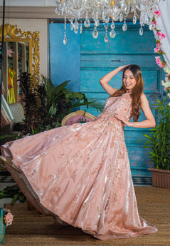 Buy Stunning Light Pink Dori Work Net Engagement Wear Lehenga Choli  Zeel  Clothing