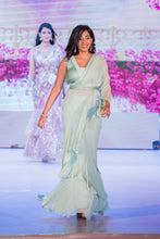 MINT GREEN RUFFLE SAREE