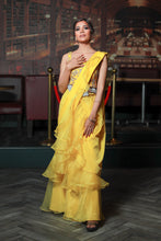 YELLOW CRAPE 'O SOLE MIO' SAREE