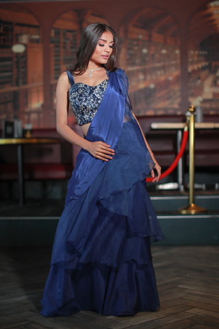 NAVY BLUE 'O SOLE MIO' SAREE