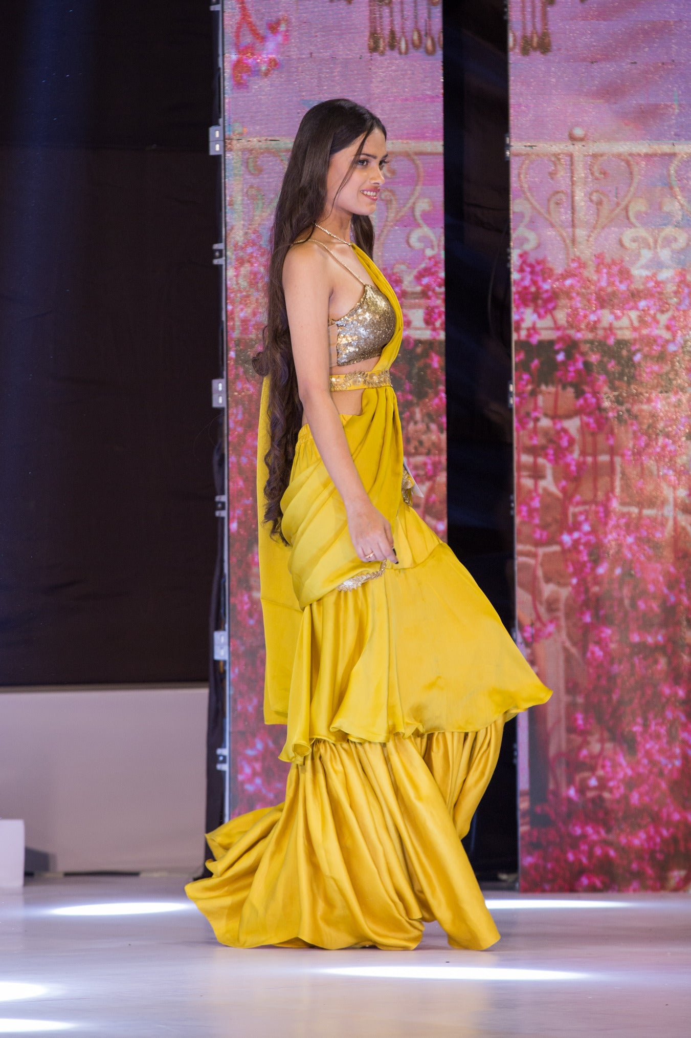 Pushp Double Draped Saree Dress – Pasha India
