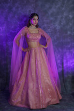 ROSE PINK 'MEHR' LEHENGA