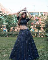 NAVY BLUE MIRAYA LEHENGA